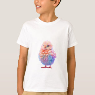 Pastellfarbene flauschige Regenbogen-Küken-Kinder T-Shirt