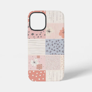 Pastellfarbene Floral Patchworkdecke in Rosa und B iPhone 12 Mini Hülle