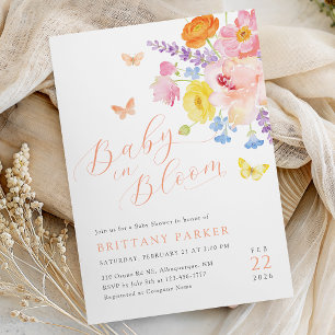Pastellfarbene Florale Babyparty-Einladung Einladung