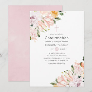 Pastellfarbene Florale Konfirmation Einladung