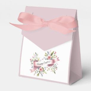 Pastellfarbene Florale Osterdekoration mit rosa Ba Geschenkschachtel