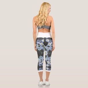 Pastellfarbene Gänseblümchen Blumen Stilisierte Le Capri Leggings