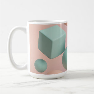 Pastellfarbene geometrische Kugeln Würfel Kaffeetasse