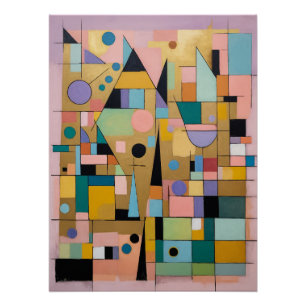 Pastellfarbene geometrische Metropole Poster