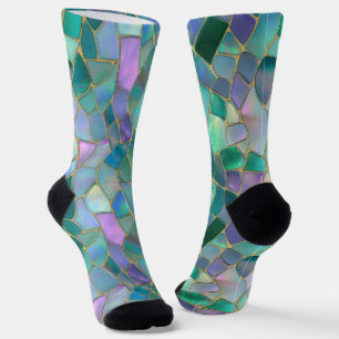 Pastellfarbene Glasmosaikmuster Socken