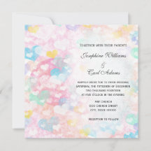 Pastellfarbene Herz-Hochzeitskarten mit Lagen