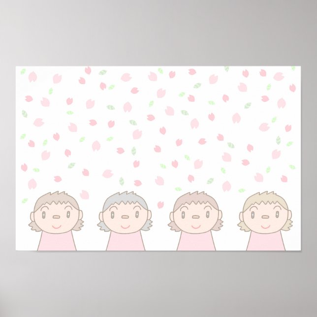 Pastellfarbene Kunst mit Kinderlächeln. Poster (Vorne)