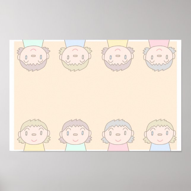Pastellfarbene Kunst mit Kinderlächeln. Poster (Vorne)