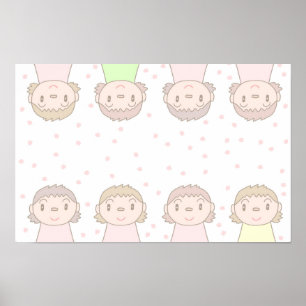 Pastellfarbene Kunst mit Kinderlächeln. Poster