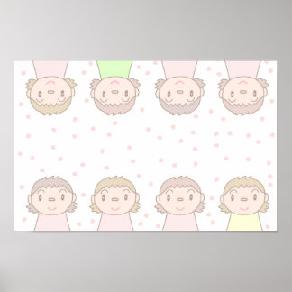 Pastellfarbene Kunst mit Kinderlächeln. Poster