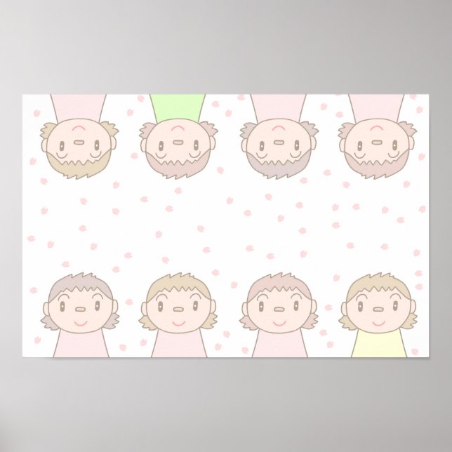 Pastellfarbene Kunst mit Kinderlächeln. Poster (Vorne)