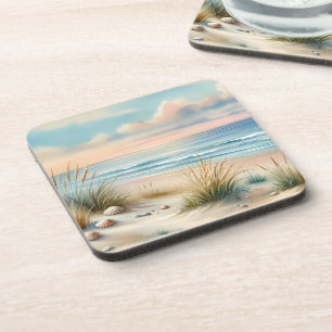 Pastellfarbene Küsten Dünen Aquarell Getränkeuntersetzer