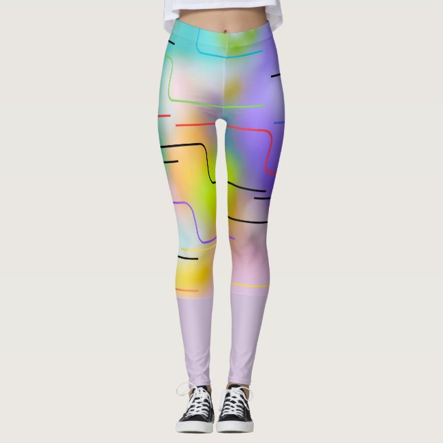 Pastellfarbene Leggings (Vorderseite)