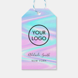 Pastellfarbene lila-blaue Boutique Geschenkanhänger