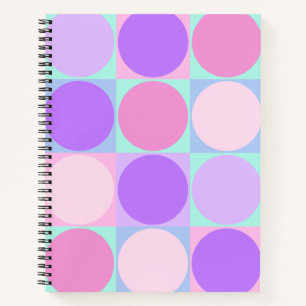 Pastellfarbene Lila rosa Aqua Geometrische Circle  Notizbuch