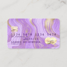 Pastellfarbene lila violette Lavendel-Marmor Kredi Visitenkarte