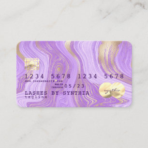 Pastellfarbene lila violette Lavendel-Marmor Kredi Visitenkarte