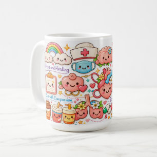 Pastellfarbene medizinische Icons für Angehörige d Kaffeetasse