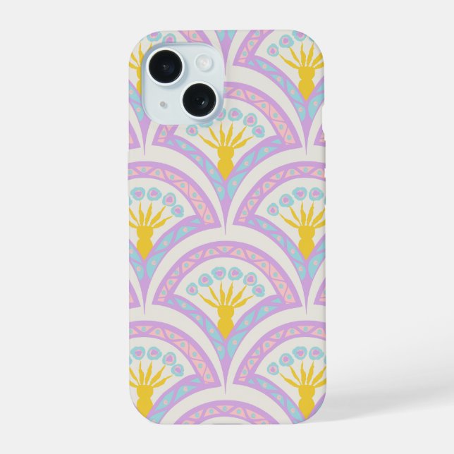 Pastellfarbene Muschel iPhone 15 Hülle (Rückseite)
