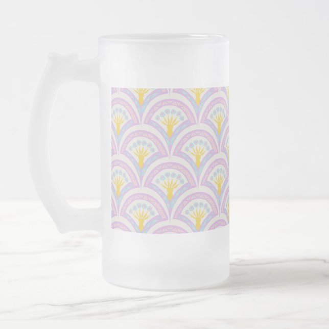 Pastellfarbene Muschel Mattglas Bierglas (Links)