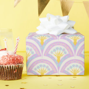 Pastellfarbene Muschel Muster Geschenkpapier