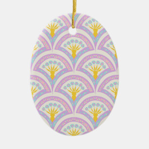 Pastellfarbene Muschel Muster Keramik Ornament