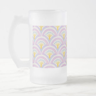 Pastellfarbene Muschel Muster Mattglas Bierglas
