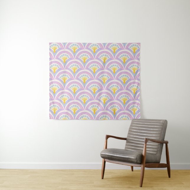 Pastellfarbene Muschel Wandteppich (Beispiel (Horizontal))