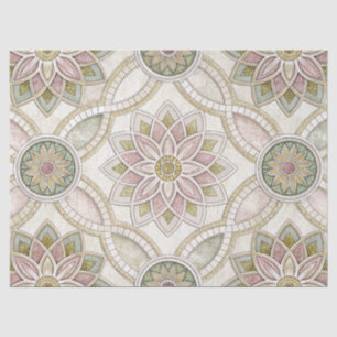 Pastellfarbene Opaleszierende Blumenmosaik - Manda Seidenpapier