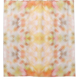 Pastellfarbene, orange und weiße Mosaikverzierunge Duschvorhang