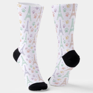 Pastellfarbene Pariser Pfotenabdruck-Socken Socken