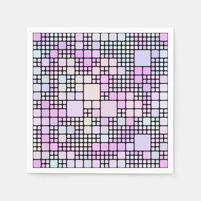 pastellfarbene Pixel: Serviette (Vorderseite)