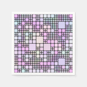 pastellfarbene Pixelstücke : Serviette