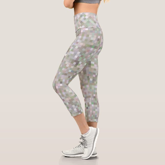 Pastellfarbene Quadrate Capri Leggings (Links)
