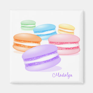 pastellfarbene Regenbogenmacarons Magnet