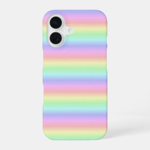 Pastellfarbene Regenbogenstreifen - Muster iPhone 16 Hülle