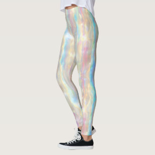 Pastellfarbene schimmernde irisierende Streifenmus Leggings
