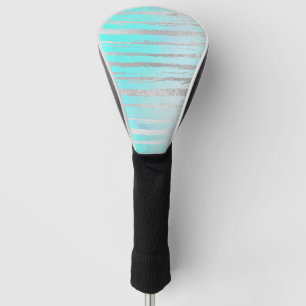 Pastellfarbene Silber Detail Einhorn Regenbogen Golf Headcover