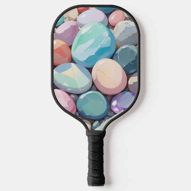 Pastellfarbene Steine Pickleball Schläger (Vorderseite)