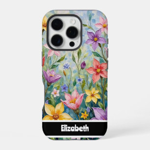 Pastellfarbene Texturierte Geometrische Abstrakte iPhone 16 Pro Hülle