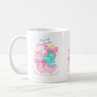 pastellfarbene Träume blau, rosa und gelber Schlit Kaffeetasse