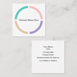 Pastellfarbene Trend Business Cards Design Quadratische Visitenkarte