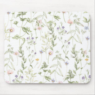 Pastellfarbene Vintage-Blumen Mousepad
