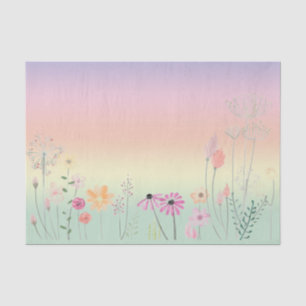 Pastellfarbene Vintage-Blumen Seidenpapier