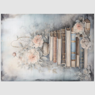 Pastellfarbene Vintage Bücher Seidenpapier