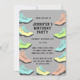 Pastellfarbene Wanderstiefel, individuell angepass Einladung