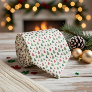 Pastellfarbene Weihnachtsbäume Krawatte