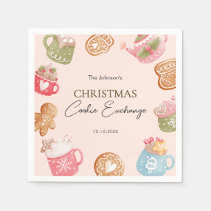 Pastellfarbene Weihnachtsplätzchen-Tauschparty Serviette