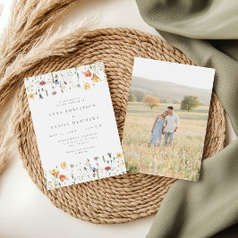 Pastellfarbene Wildblumen-Foto-Hochzeitseinladung Einladung