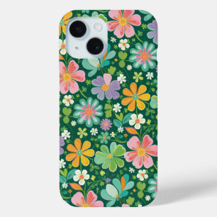 Pastellfarbene Wildblumen in Rosa Lila Orange und  Case-Mate iPhone Hülle